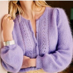 Sézane Egide Cardigan (Lilac) fits like XXS